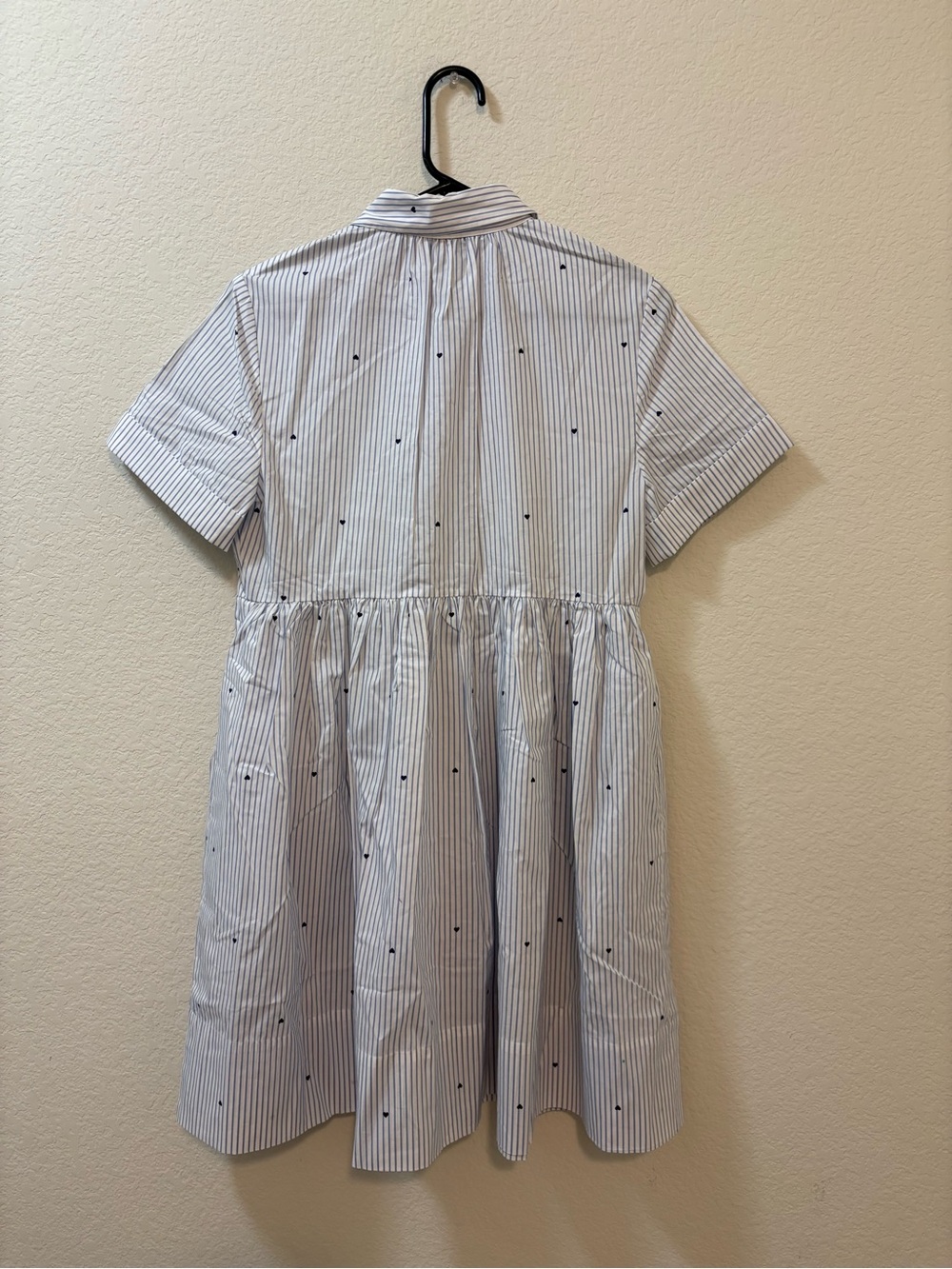 Kate Spade Micro hearts poplin shirt dress blue white stripes. Size small. NWOT - Picture 5 of 5